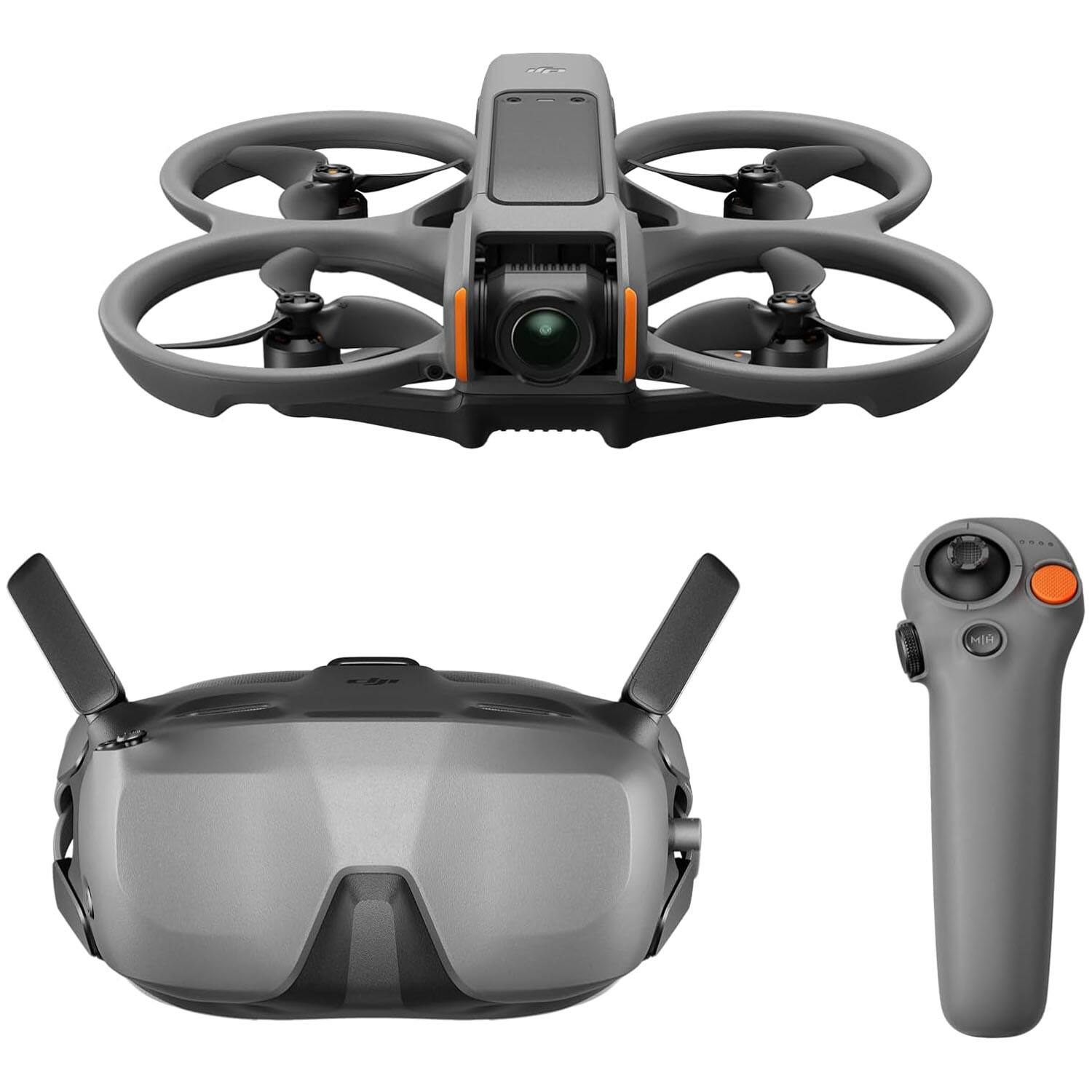 Front. DJI - Avata 2 Fly Smart Combo (Single Battery) - FPV Drone, 155° FOV, Propeller Guard - Goggles N3 & RC Motion 3 Include.
