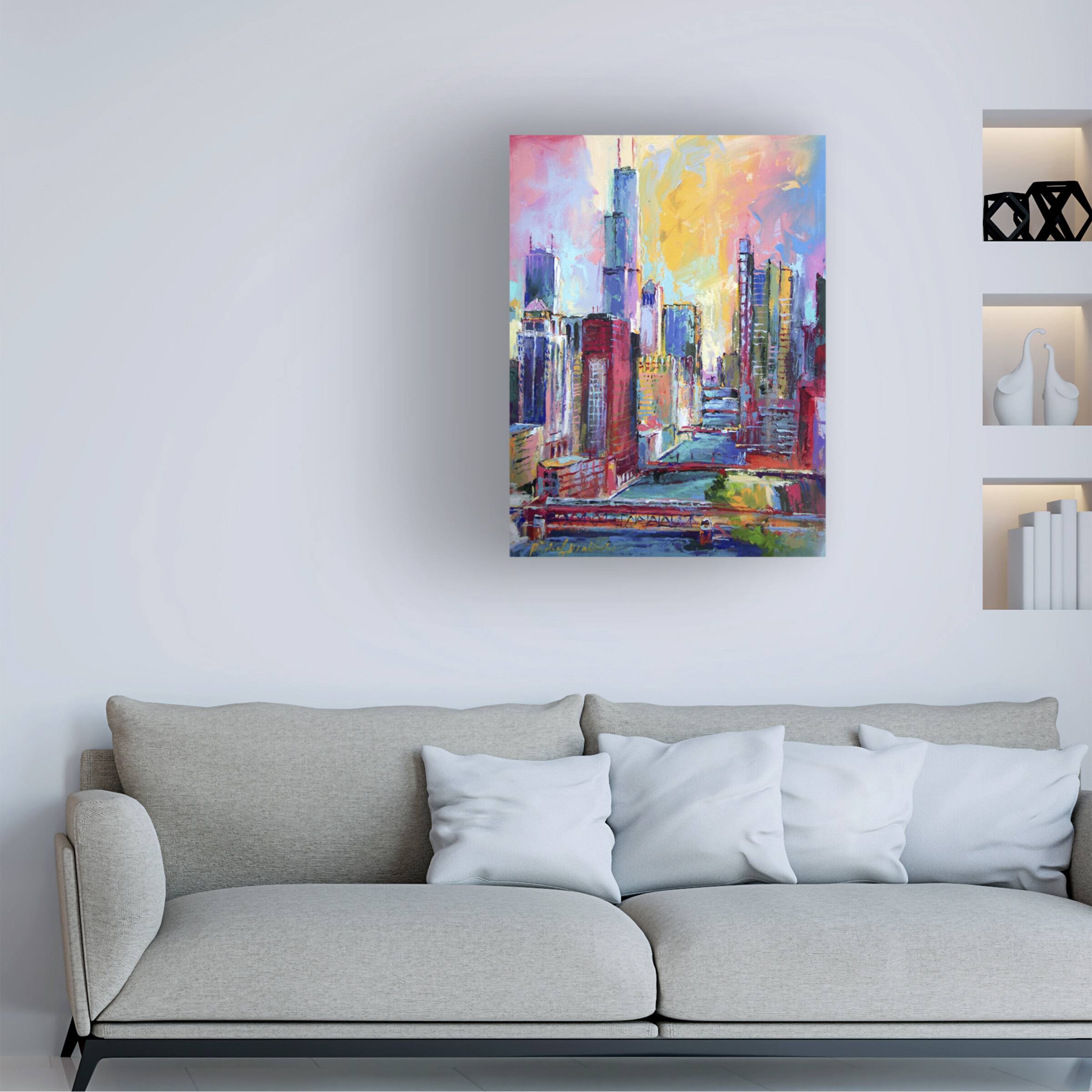 Angle. Trademark Fine Art - Richard Wallich 'Chicago 3' Canvas Art - Multicolor.