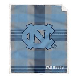 Pegasus - North Carolina Tar Heels 60- x 70- Plaid Steel Ultra Cozy Sherpa Blanket - Multicolor