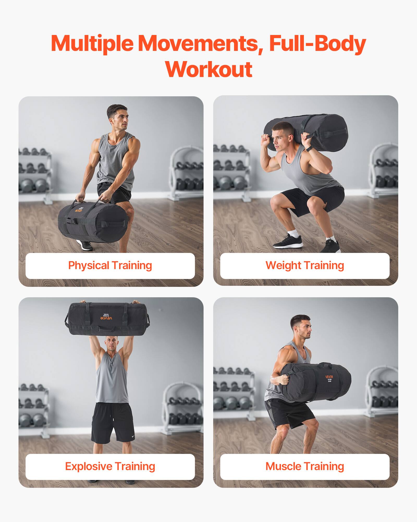 Multiple Movements, Full-Body Workout
Physical Training
Weight Training
Explosive Training
Muscle Training