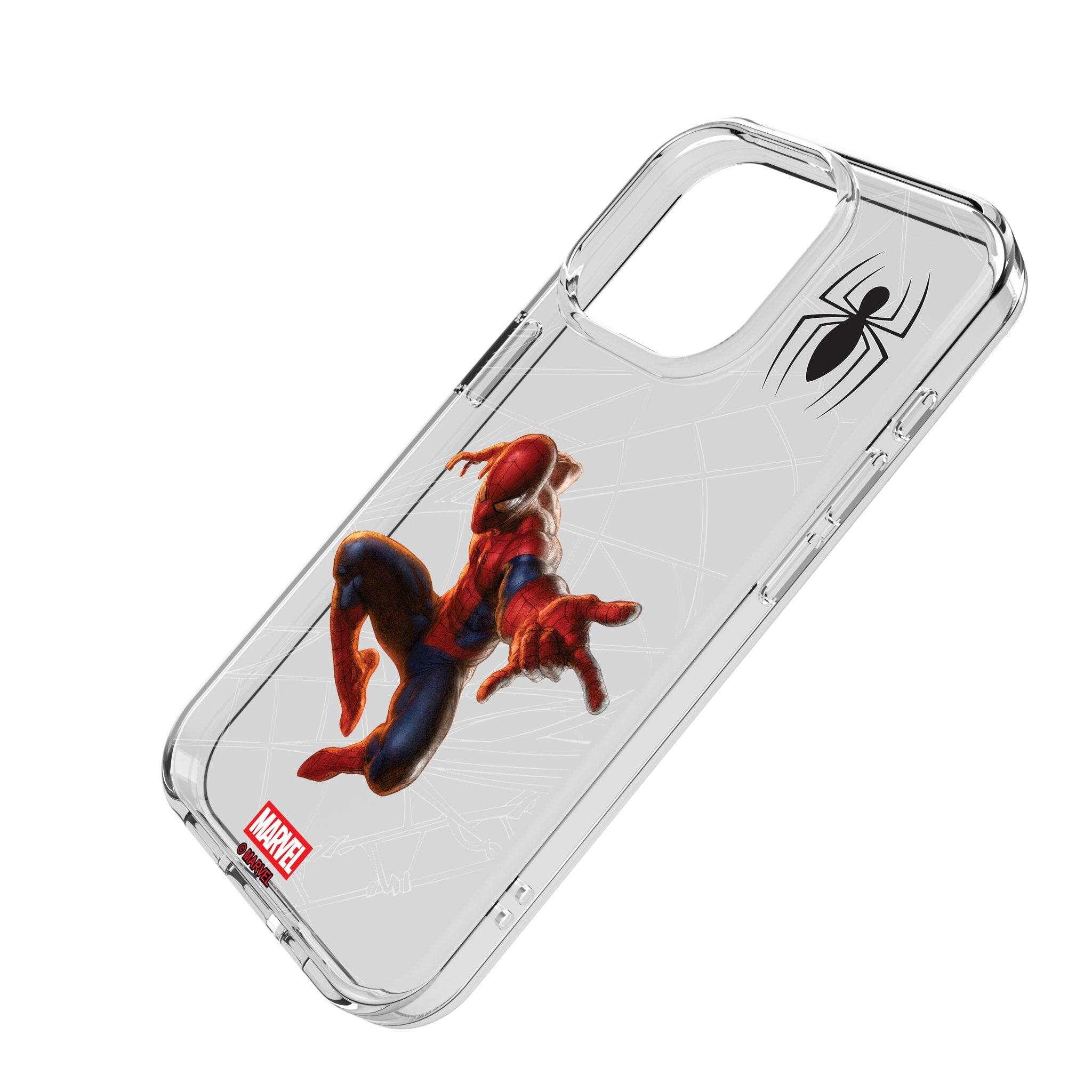 Angle. Keyscaper - Marvel MechLine Clear Phone Case - Apple iPhone 16e - Spider-Man.