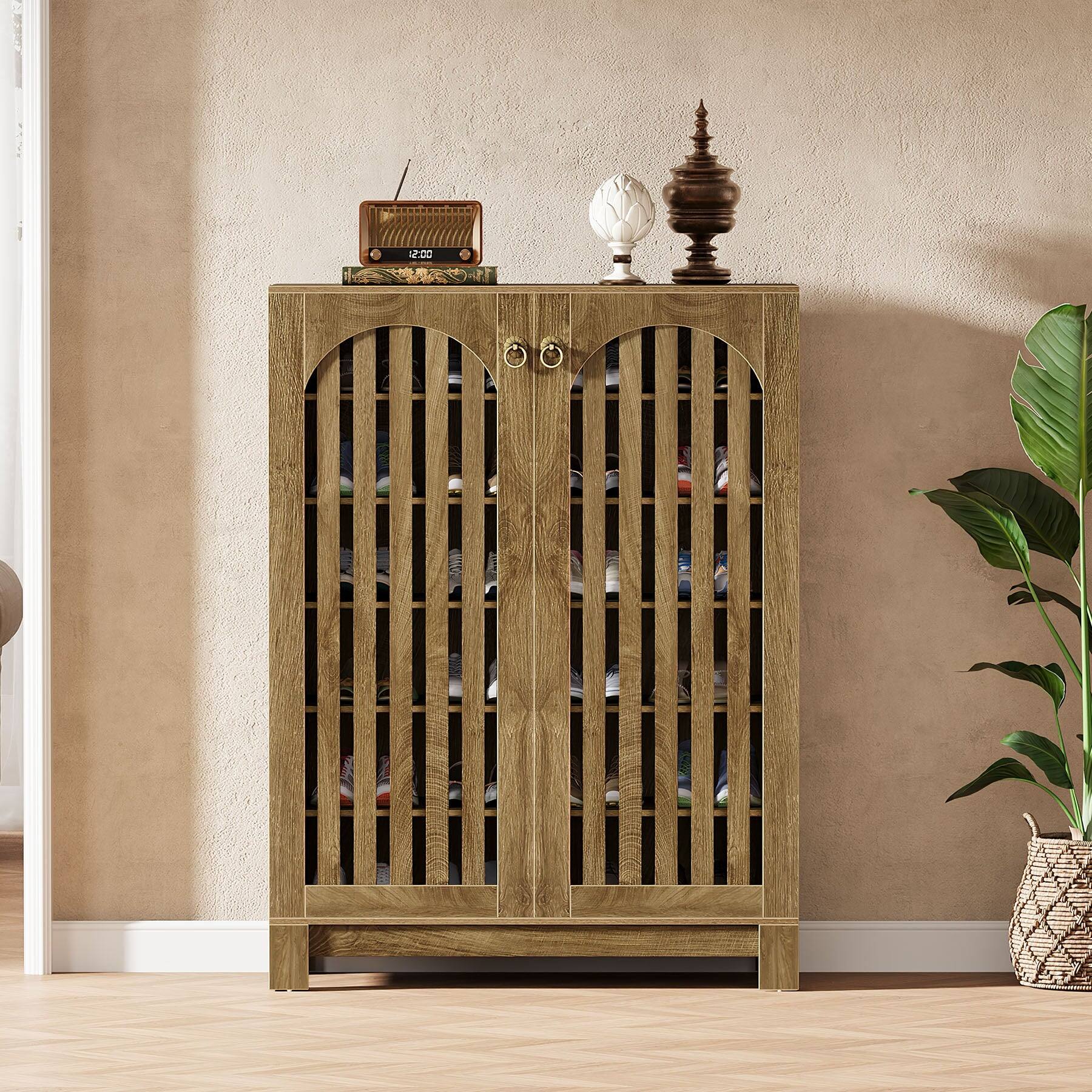 Alt View 1. Tribesigns - Office Storage Cabinet, For Everyday Organization in Workspaces and Office Reception Areas - Brown.