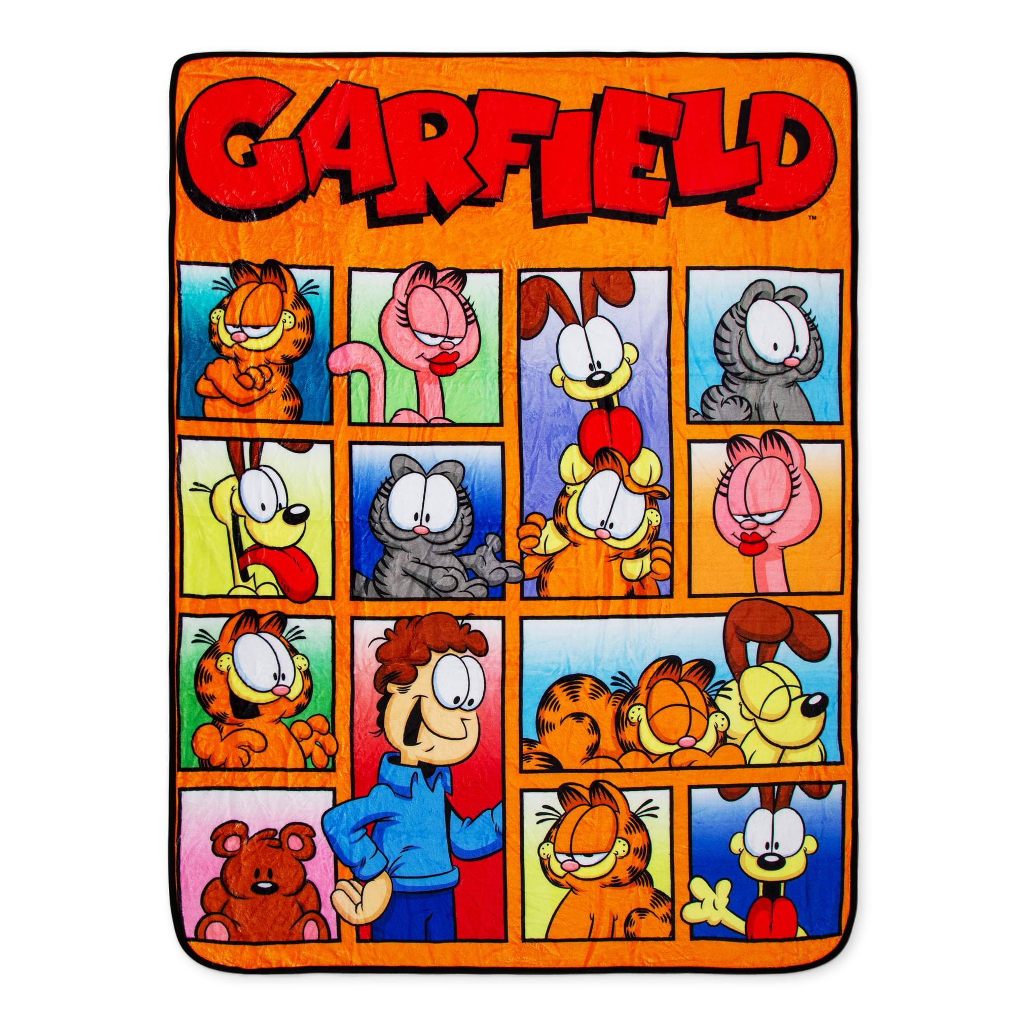 Front. Surreal Entertainment - Garfield and Friends Fleece Throw Blanket | 45 x 60 Inches - Multi-Color.