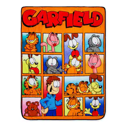 Front. Surreal Entertainment - Garfield and Friends Fleece Throw Blanket | 45 x 60 Inches - Multi-Color.