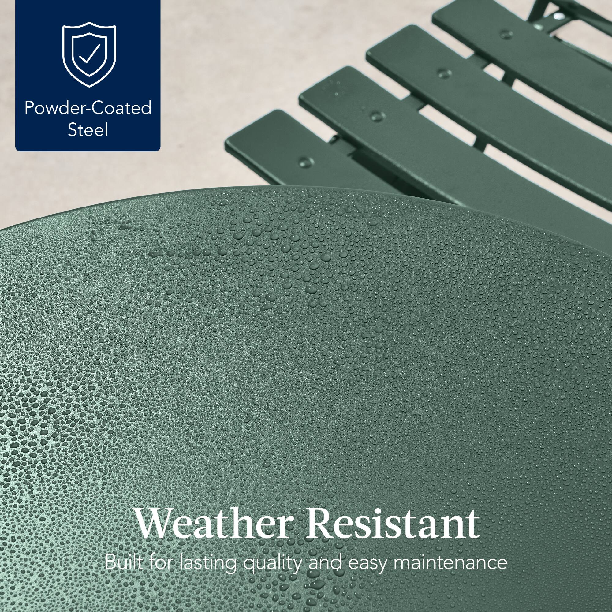 Powder-Coated Steel
Weather Resistant
Built for lasting quality and easy maintenance