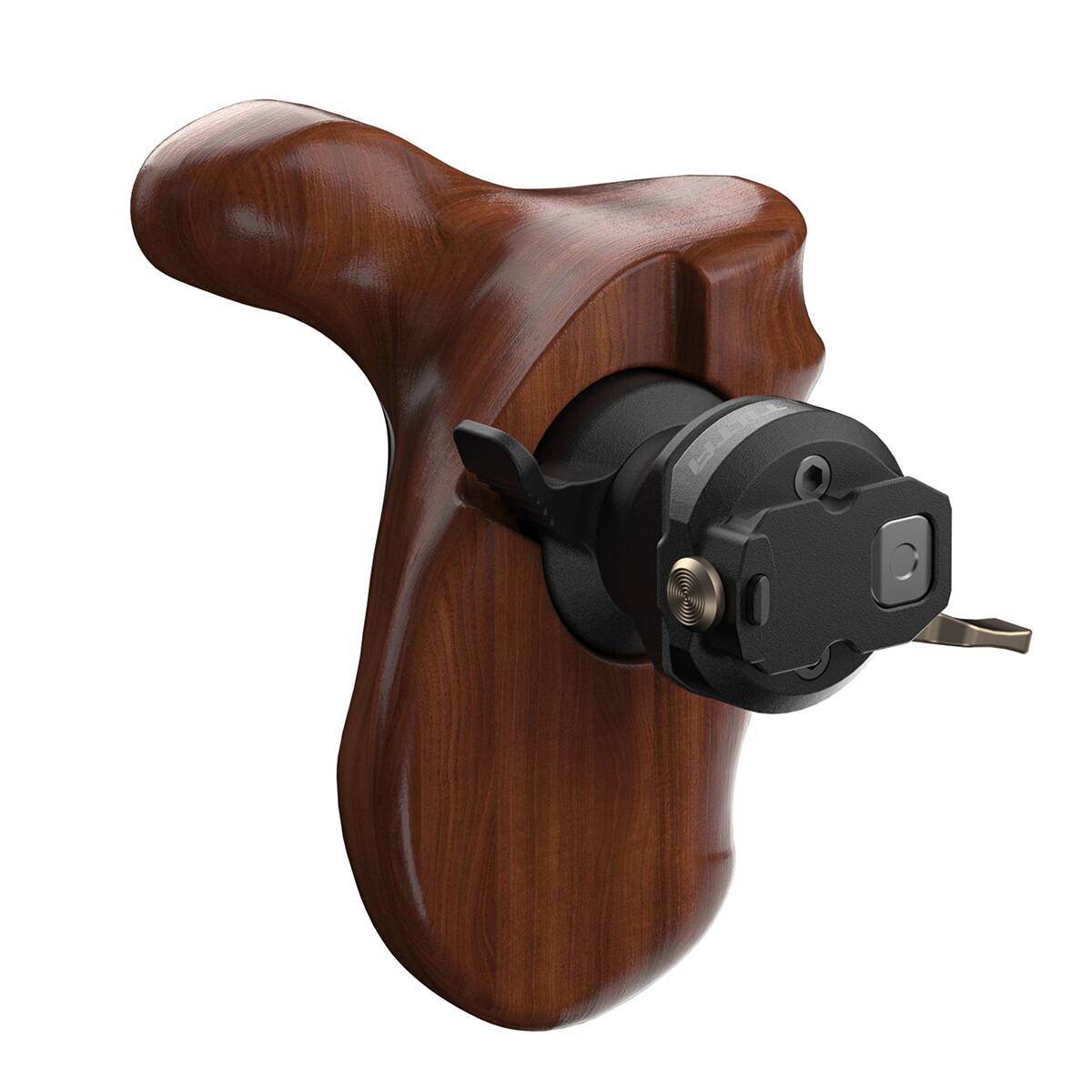 Alt View 1. Tilta - Tiltaing Advanced Left Side Wooden Handle with DJI Ronin 4D Rail Mount, Black.