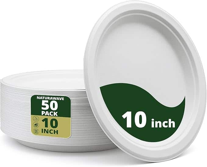 "NATURAWARE ESSENTIALS - 10"" Compostable Paper Plates (50-Pack) - Natural White" price history on PriceWatchPro