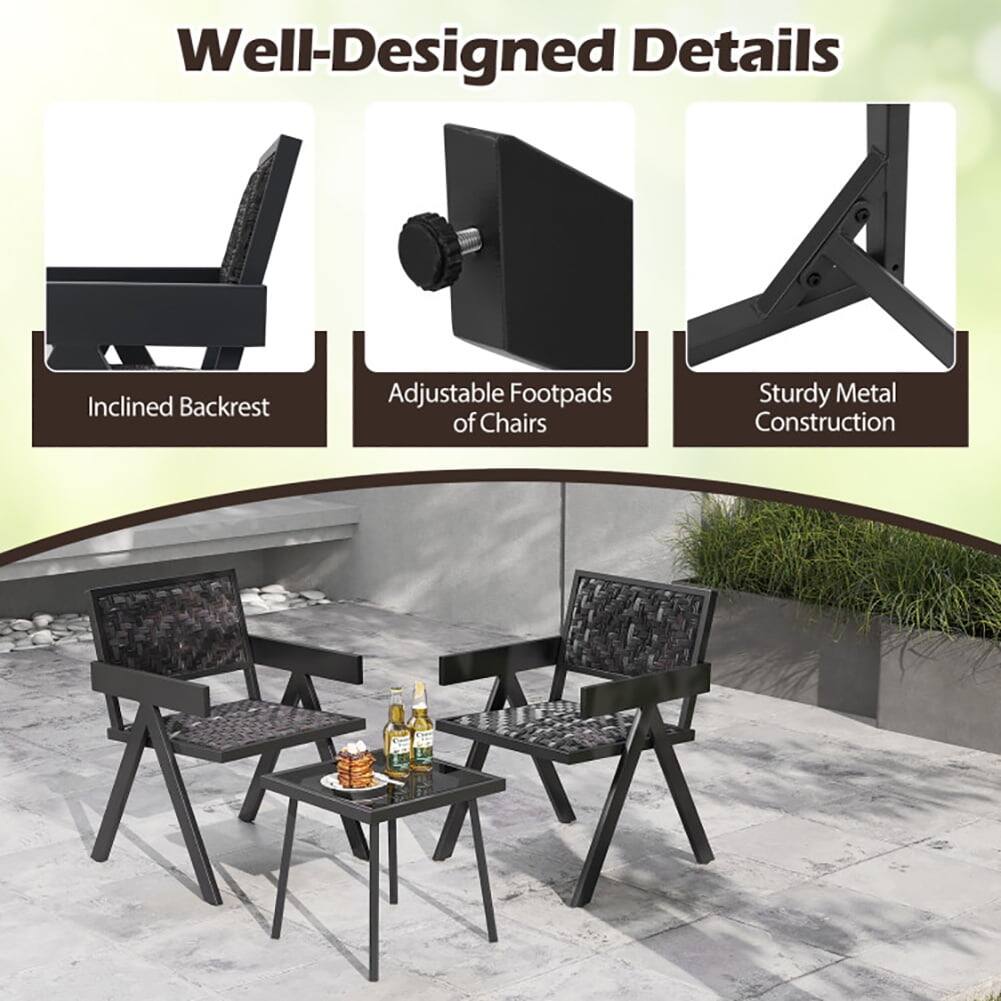 Well-Designed Details

- Inclined Backrest
- Adjustable Footpads of Chairs
- Sturdy Metal Construction