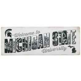 Open Road Brands - Michigan State Spartans 28'' x 10'' Team Tradition Wood Sign - Multicolor