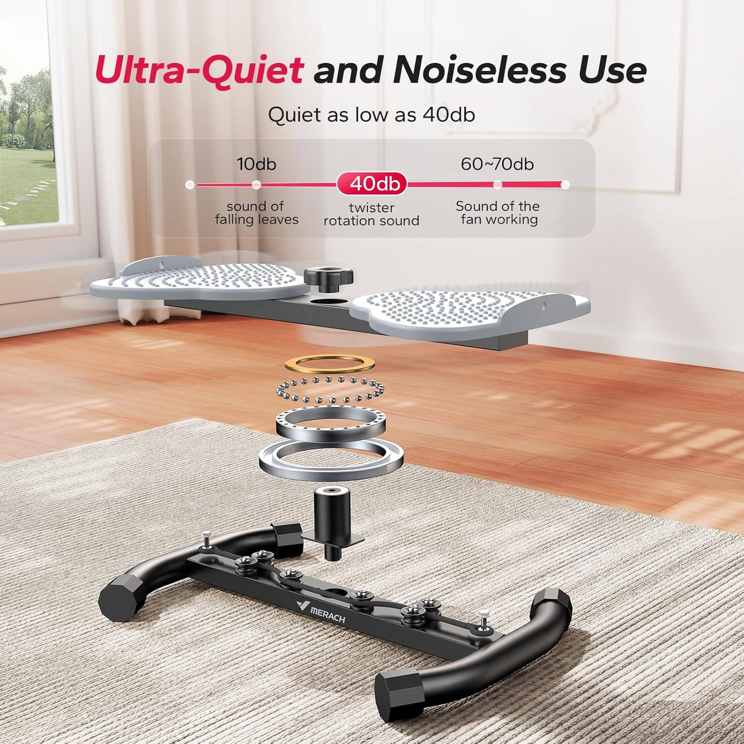 Ultra-Quiet and Noiseless Use

Quiet as low as 40db

10db  
sound of falling leaves

40db  
twister rotation sound

60~70db  
Sound of the fan working