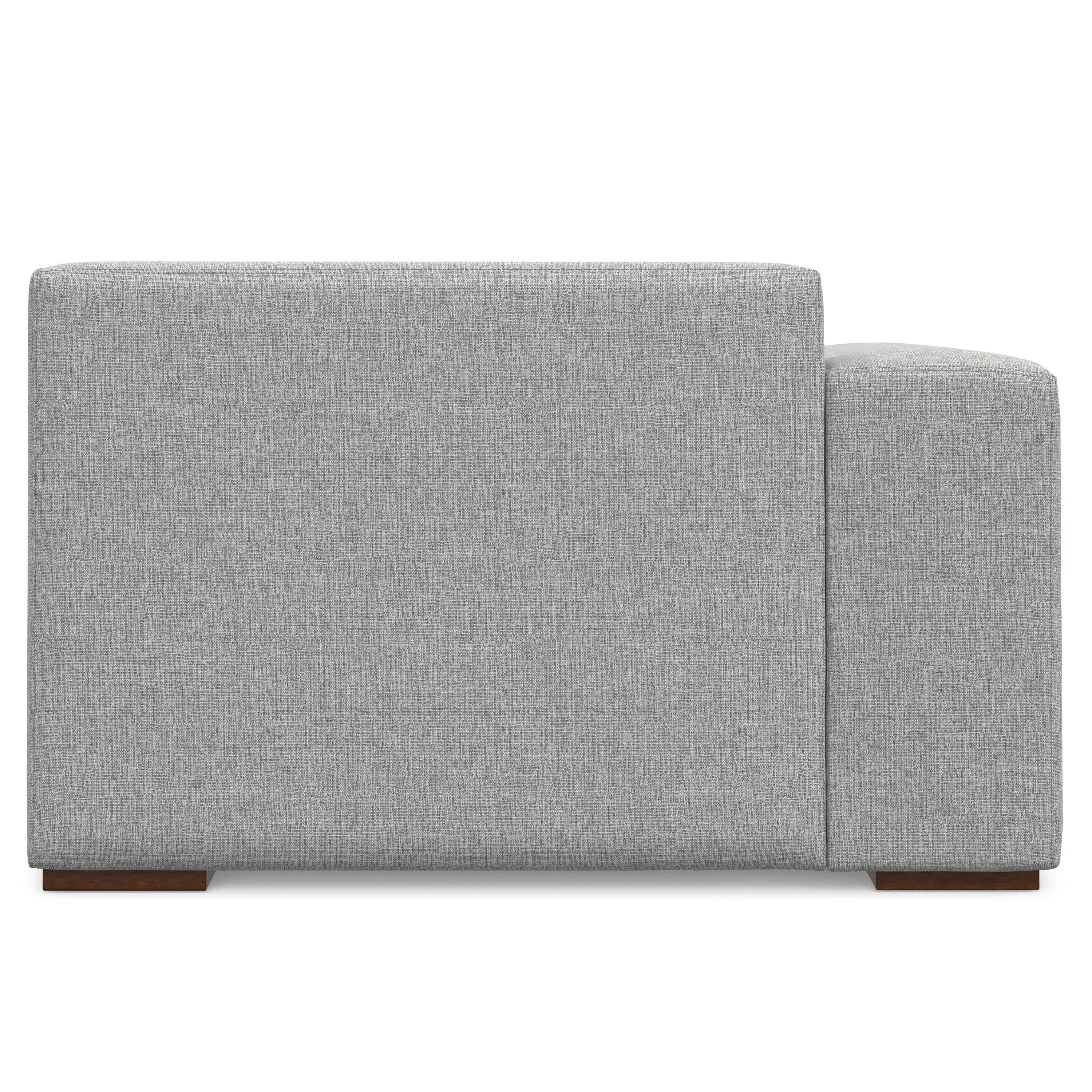 Back. Simpli Home - Rex Left Chaise Sofa Module in Tightly Woven Performance Fabric - Pale Grey.