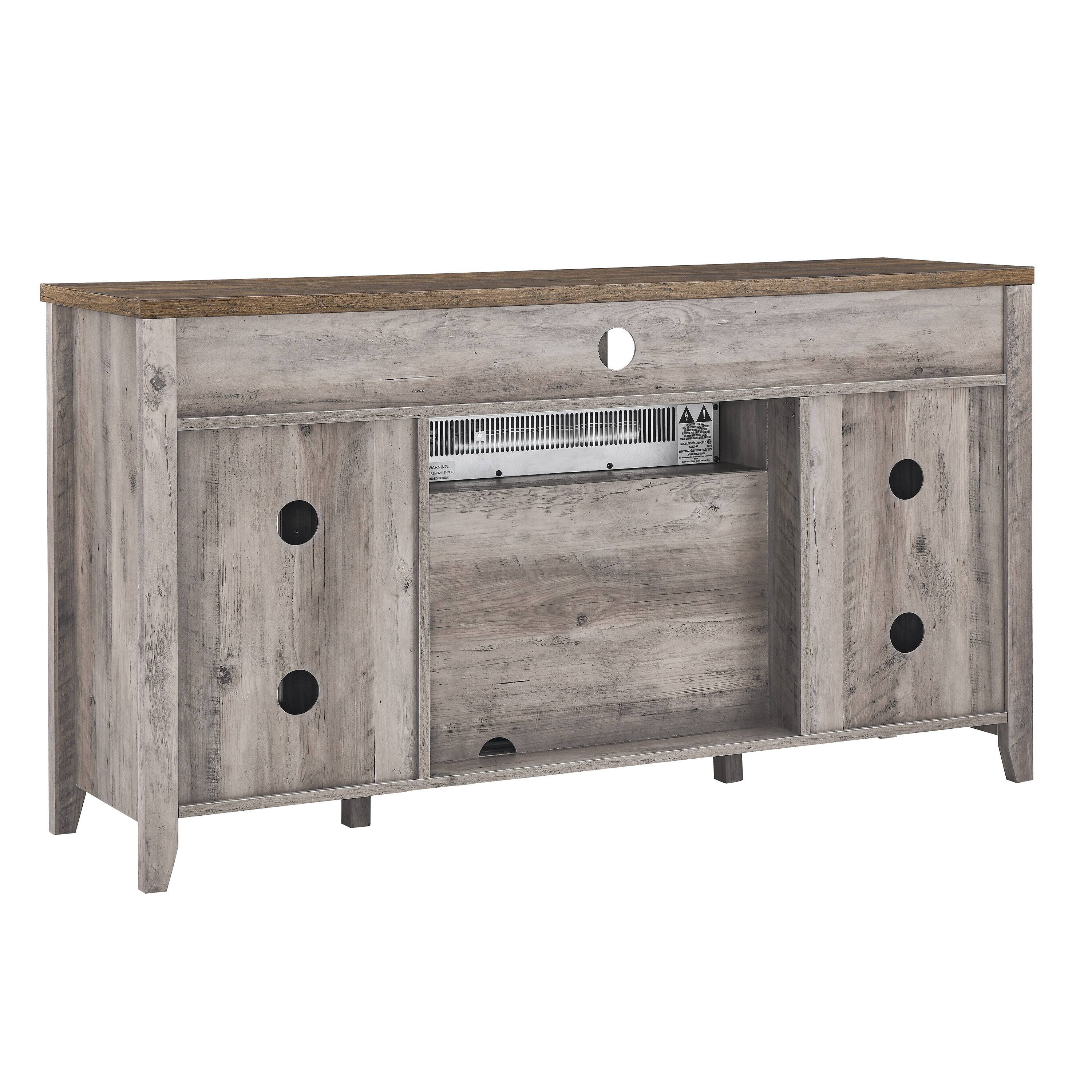 Alt View 5. Mondawe - 60" Electric Fireplace Entertainment Center With Door Sensor - Oak.