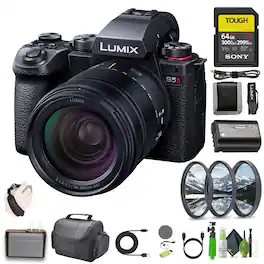 Panasonic - LUMIX S5II Mirrorless Camera S 28-200mm Lens + Bag + Tripod + More (International Version) - Black