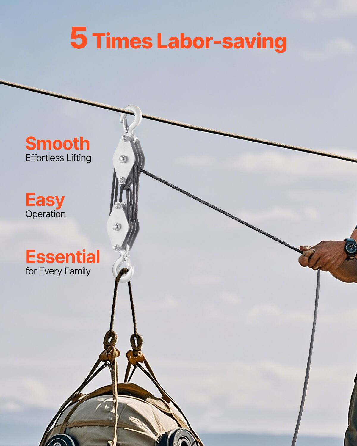 5 Times Labor-saving  
Smooth Effortless Lifting  
Easy Operation  
Essential for Every Family