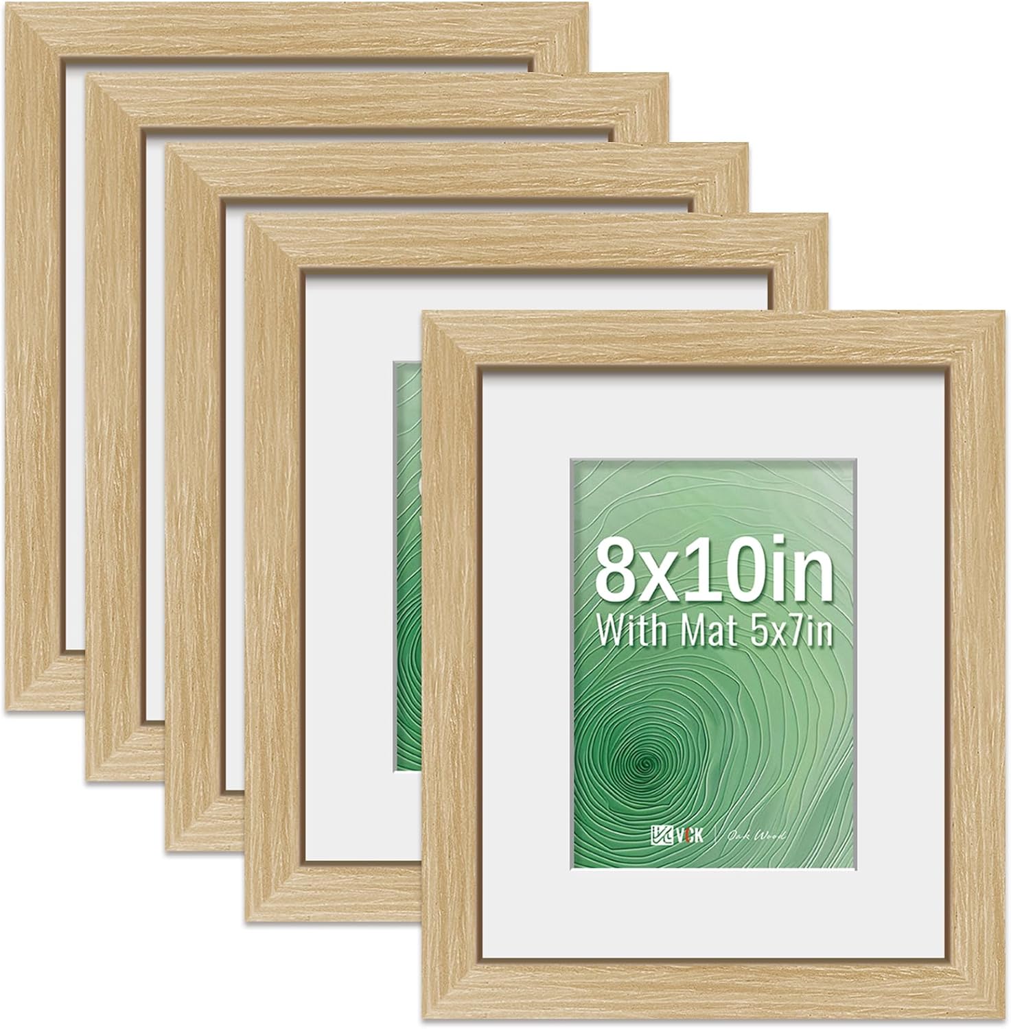 blue 8x10 Picture Frame 5 Pack Brown, High End Wood Poster Frames with ...