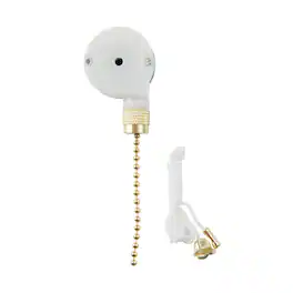 Amber Sporting Goods - Gardner Bender GSW-34 Electrical Pull Chain Switch, SPTT, OFF-ON-ON-ON, 6 A/125V AC, 6 inch Wire Terminal - Brass