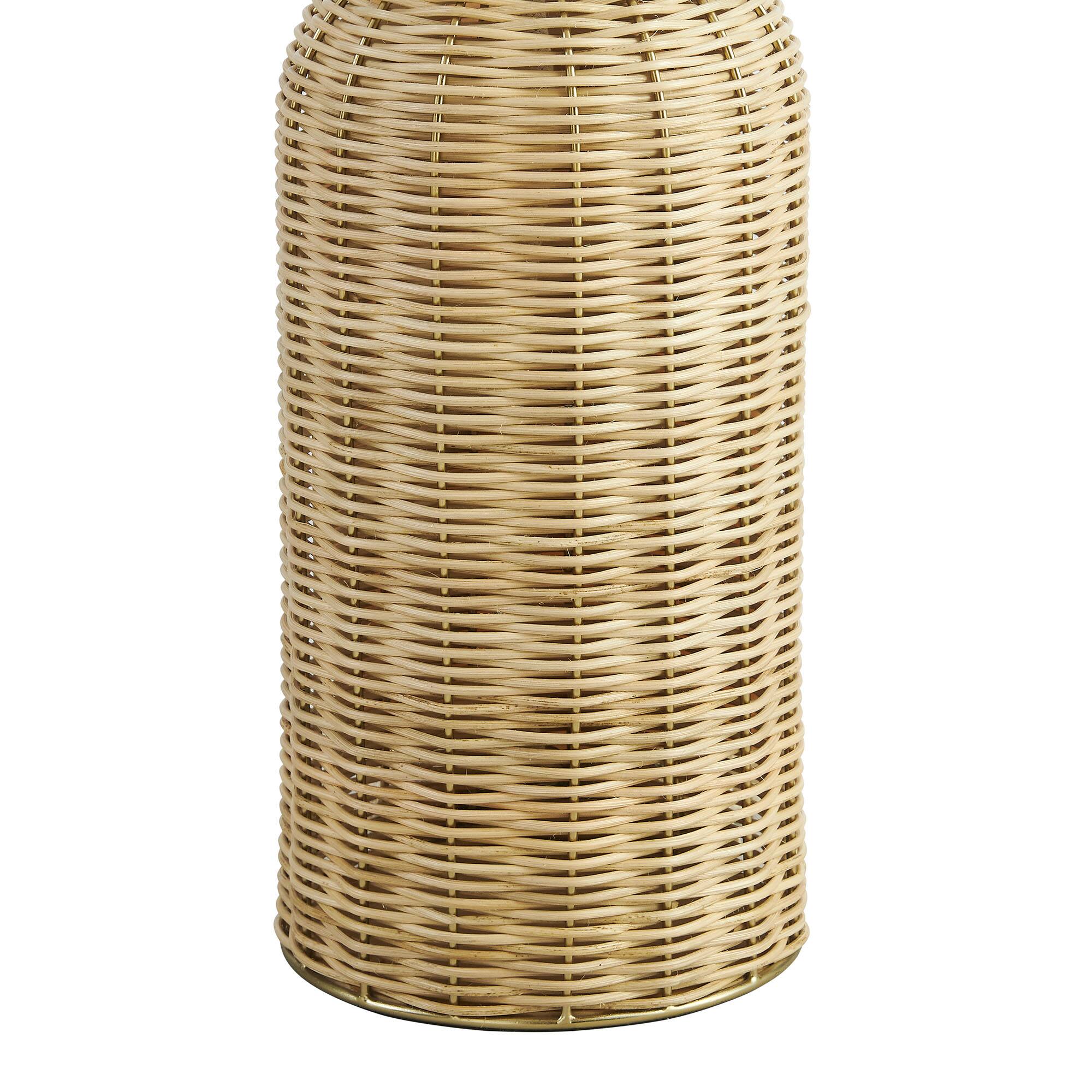 Alt View 5. Modway - Santo Rattan Table Lamp With Dome Shade by Modway - White Natural.