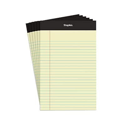 "Staples - Notepads, 5"" x 8"", Narrow Ruled, 100 Sheets/Pad, 6 Pads/Pack (ST57302) - Canary" price history on PriceWatchPro