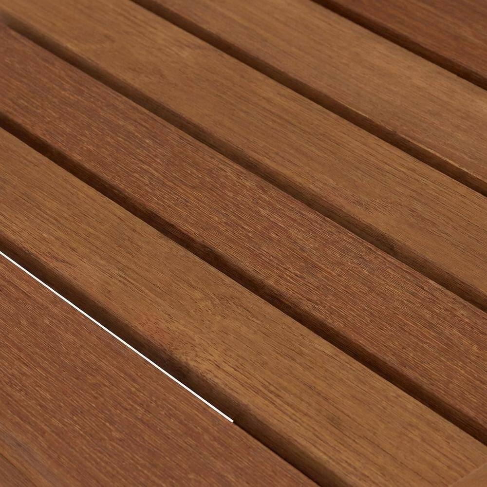 Alt View 1. Outdoor Escape - Teak Oil Outdoor Patio End Table In Finish For Garden - Natural.