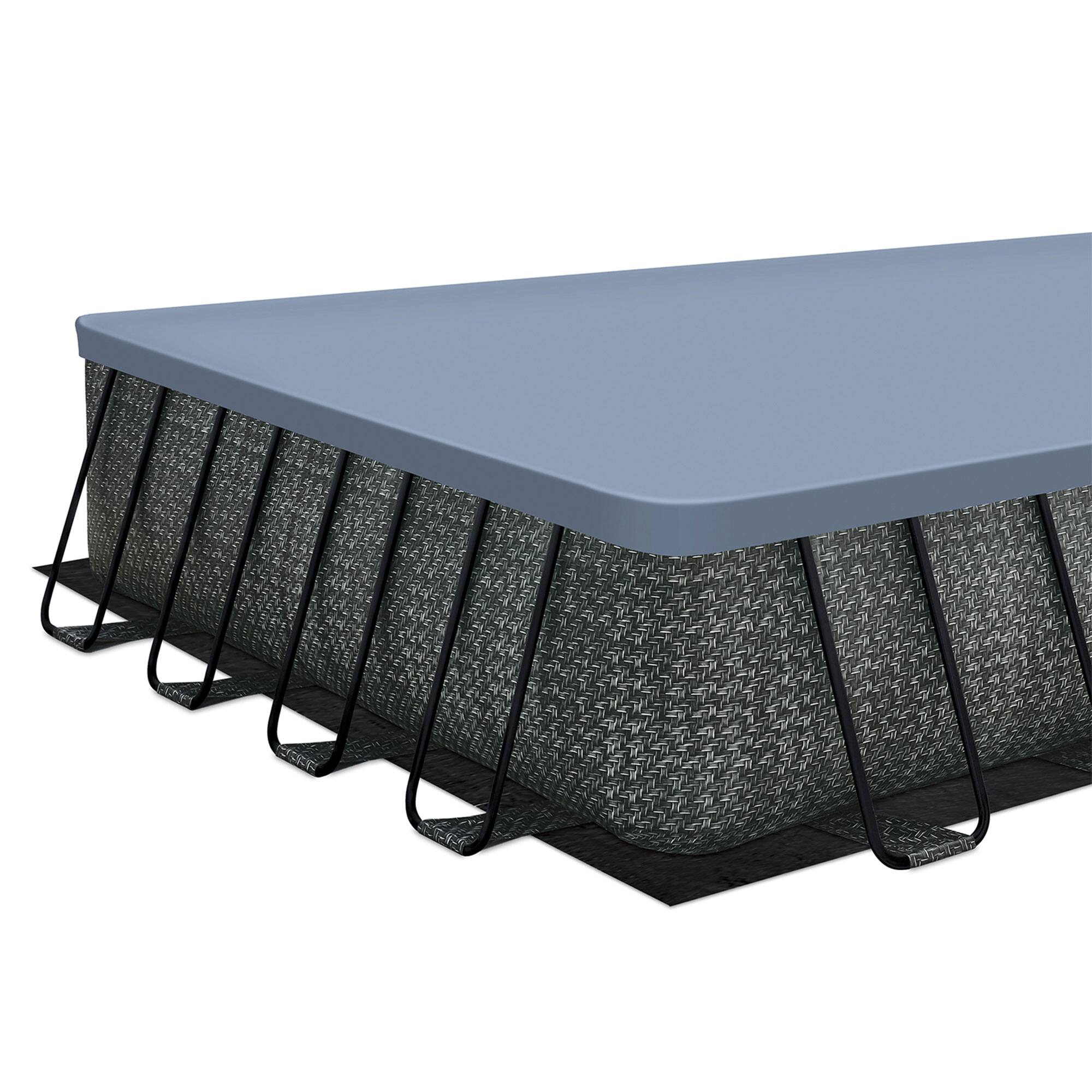 Alt View 8. Funsicle - Funsicle 32' x 16' x 52" Oasis Rectangle Outdoor Above Ground Swimming Pool - Dark Herringbone Gray.