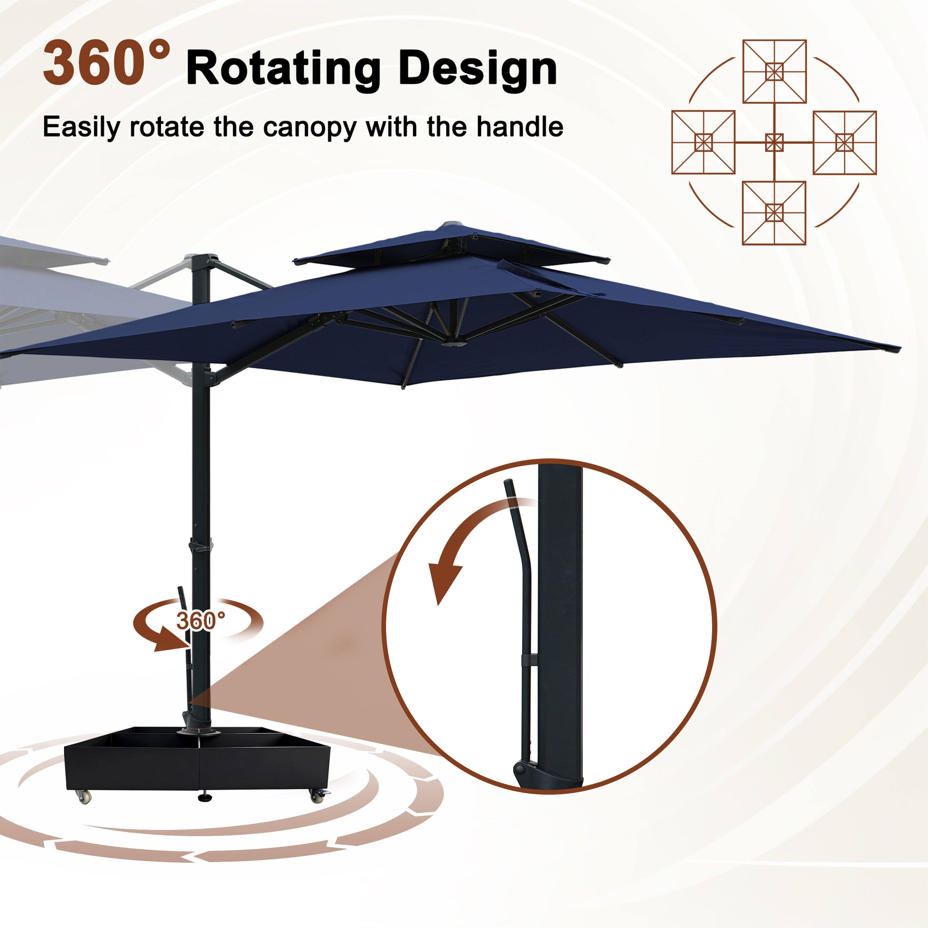360° Rotating Design  
Easily rotate the canopy with the handle