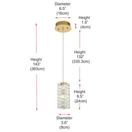 Elegant Lighting - Aston 6.5 inch LED Pendant - Satin Gold