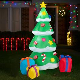 BreeBe - Christmas Yard Inflatable Tree with Wrapped Gift Boxes - Green