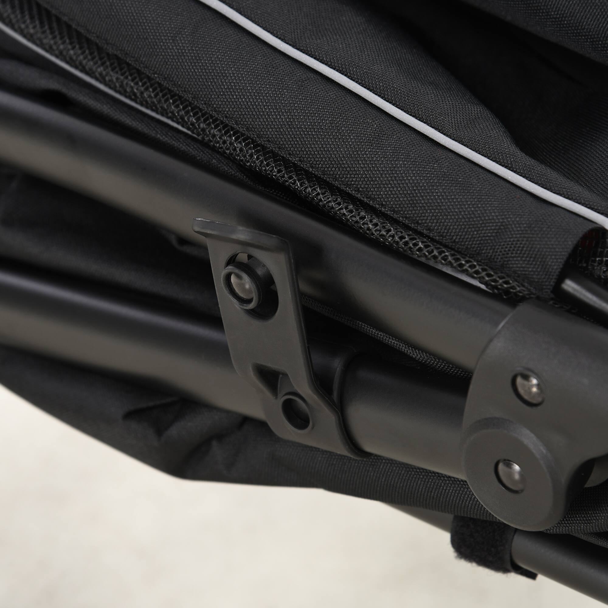 Alt View 5. Pawhut - Dog Stroller, up to 66 Lbs, 23.5" Length, One-Click Foldable, Storage, Shock Wheels, Mesh, Leash.