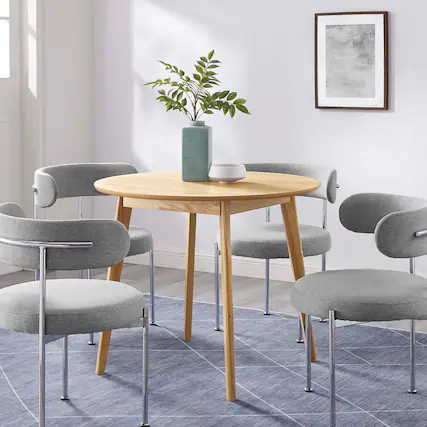 Front. Modway - Vision 35" Round Dining Table by Modway - Oak.