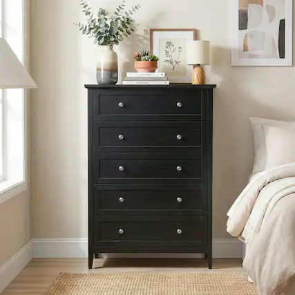 Front. Winado - 5 Dresser Drawer Organizer Sturdy Clothing Cabinet Organization Storage Chest with Smooth-Glide Drawersfor Bedroom - Brown.