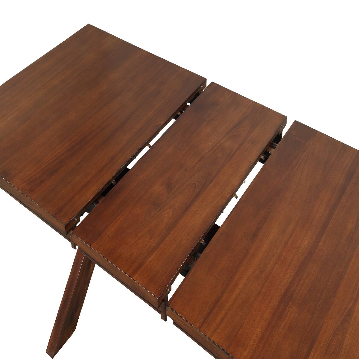 Alt View 1. Loheer - Loheer Extendable Dining Table, Dark Hazelnut Rectangular Wood Table with 18 Inch Leaf - Hazelnut.