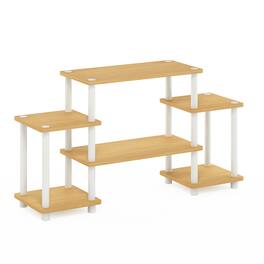 Furinno - Turn-N-Tube No Tools Entertainment Center - Beech/White