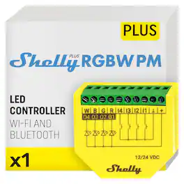 Shelly - Plus RGBW PM | WiFi & Bluetooth Smart Remote Control for RGBW | Power Metering | No Hub required - Yellow