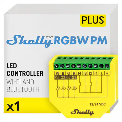 PLUS Shelly RGBW PM LED CONTROLLER WI-FI AND BLUETOOTH x1 12/24 VDC