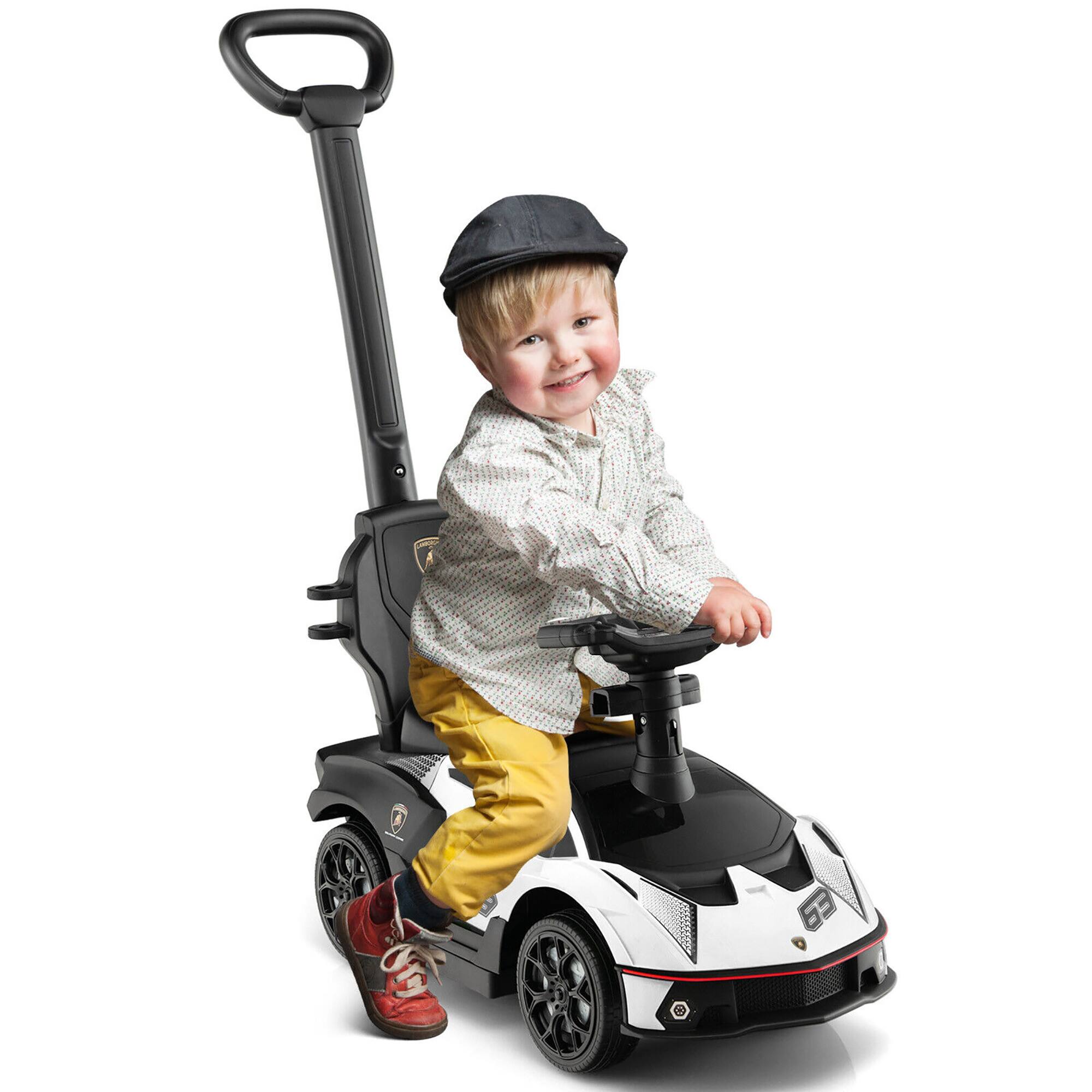 Alt View 8. Gymax - Gymax 3-in-1 Licensed Lamborghini Ride on Push Car Stroller Sliding Car w/ Sound White - White.