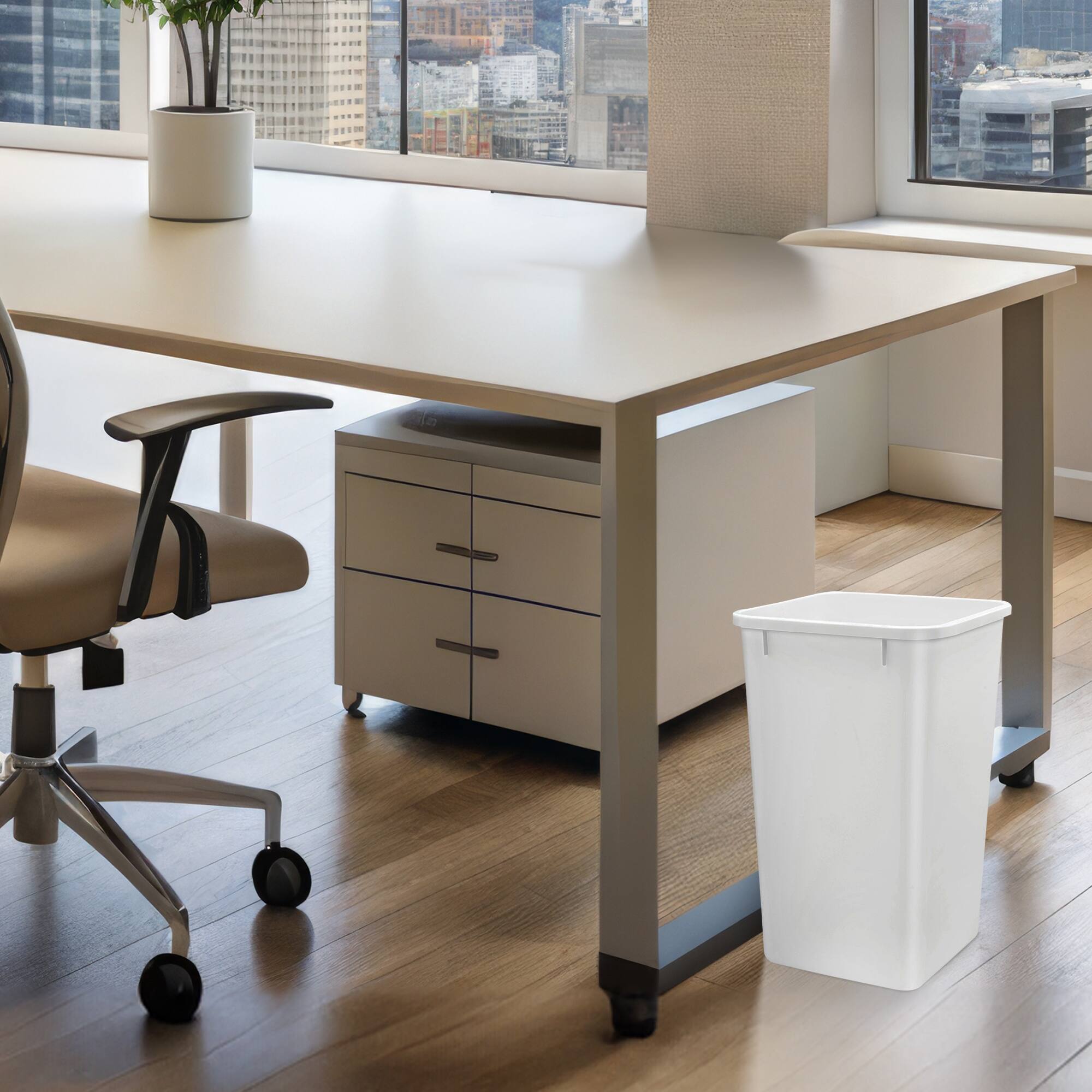 Alt View 8. Rev-A-Shelf - Rev-A-Shelf Polymer Replacement 35 qt. Trash Bin, White, 2 Pack, RV-35-11-2 - White.