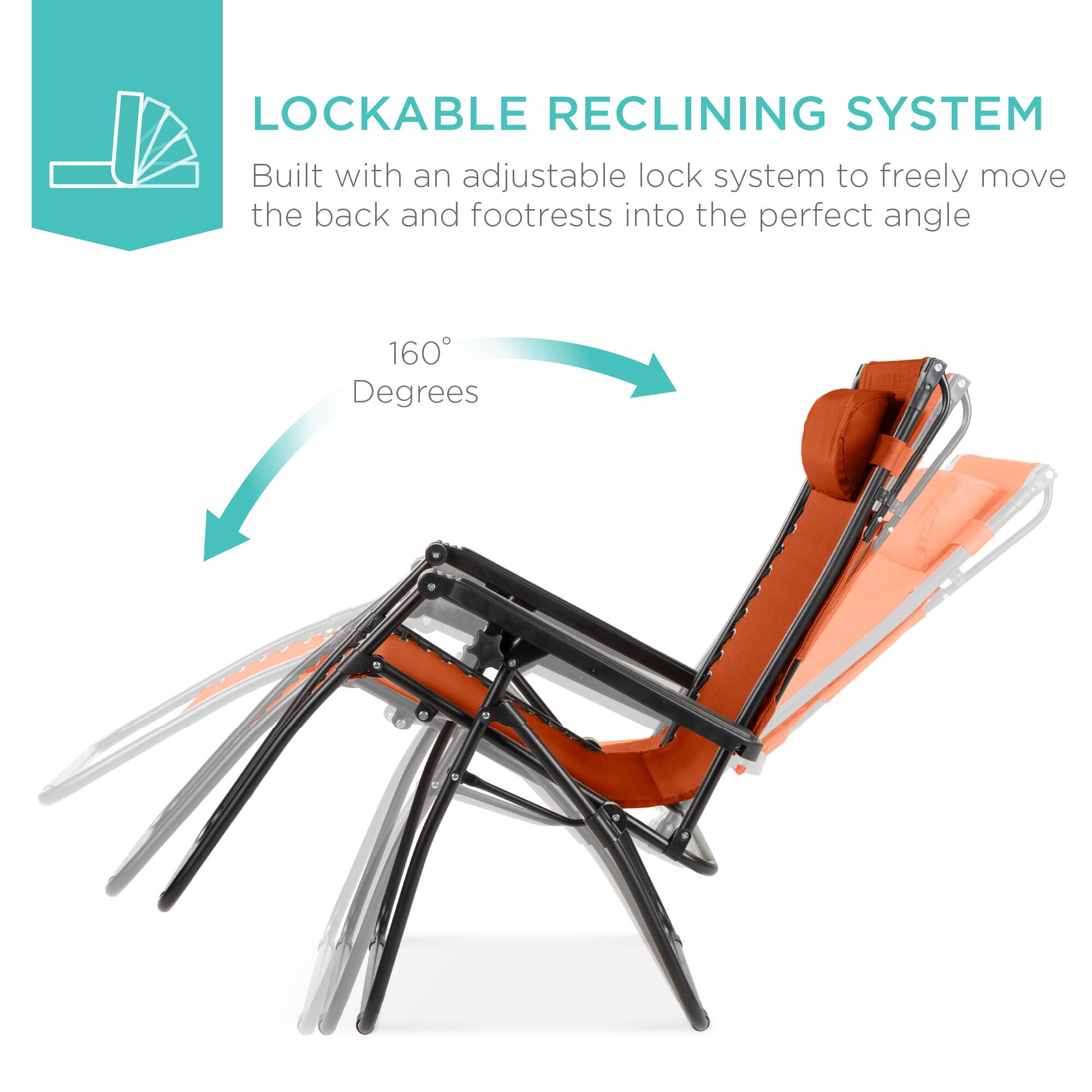 LOCKABLE RECLINING SYSTEM

Built with an adjustable lock system to freely move the back and footrests into the perfect angle

160° Degrees