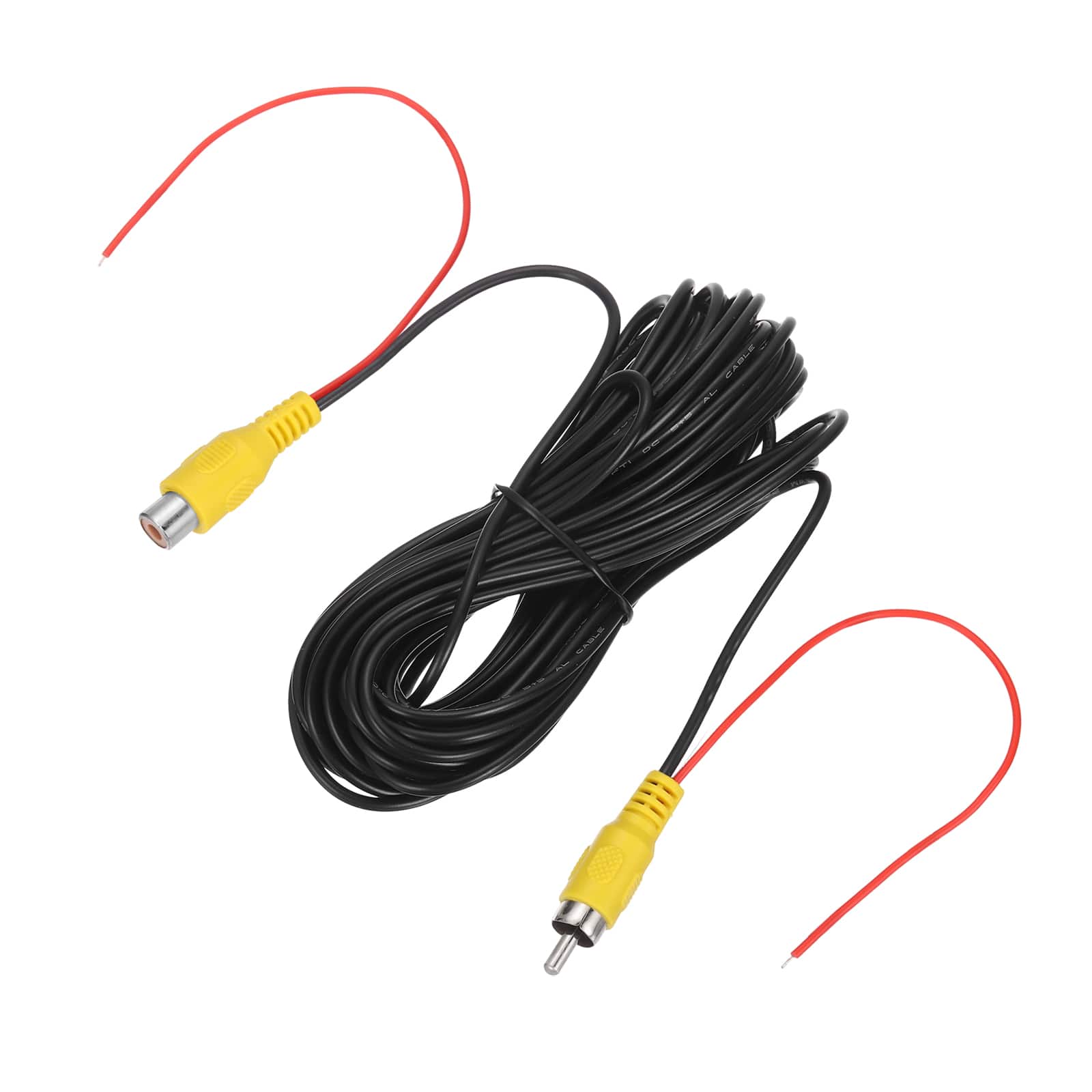 Unique Bargains - Backup Camera RCA Video Cable, Male to Female, with Detection Wire for Truck/Bus/SUV - Black