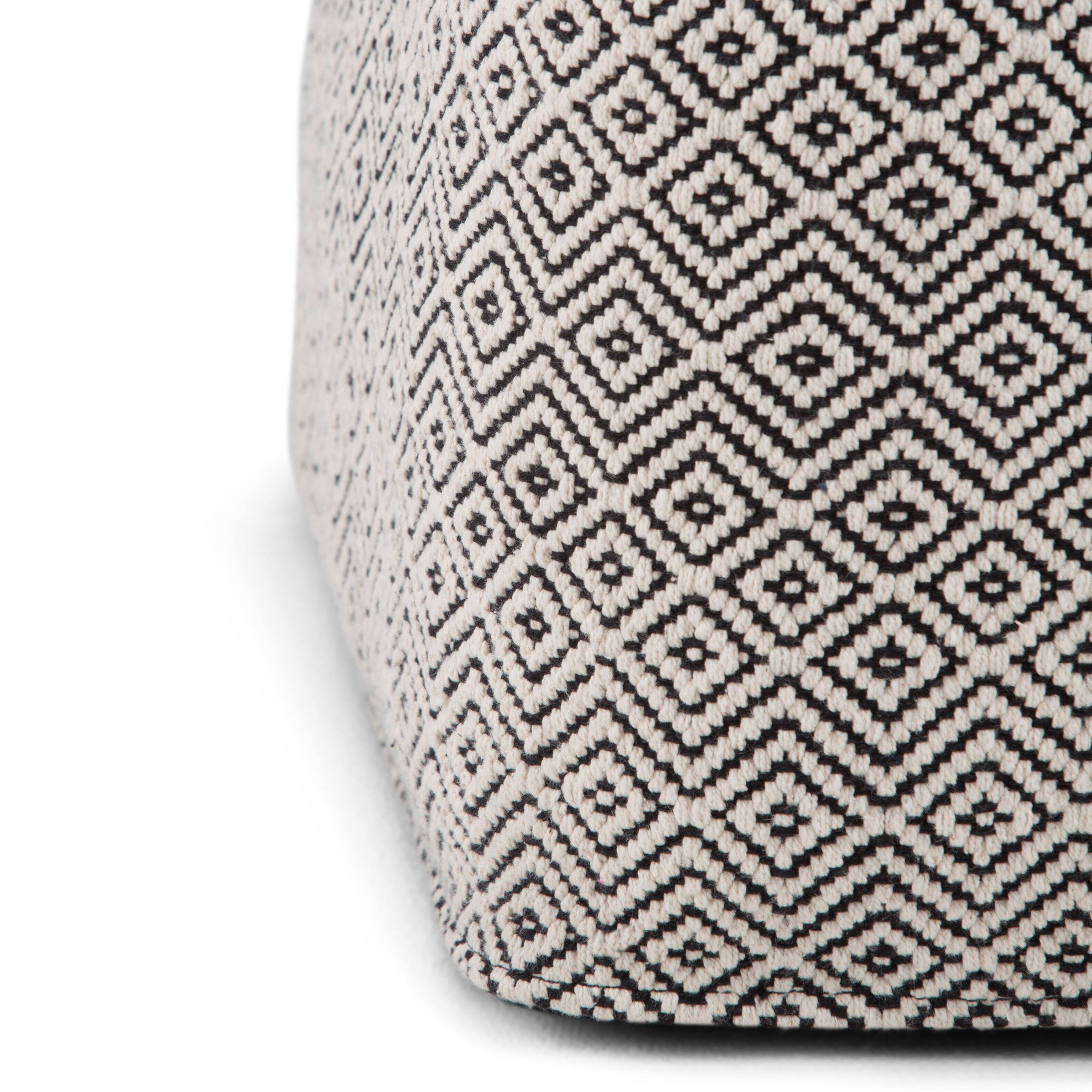 Alt View 13. Simpli Home - Brynn Square Pouf - Patterned Black, Natural.
