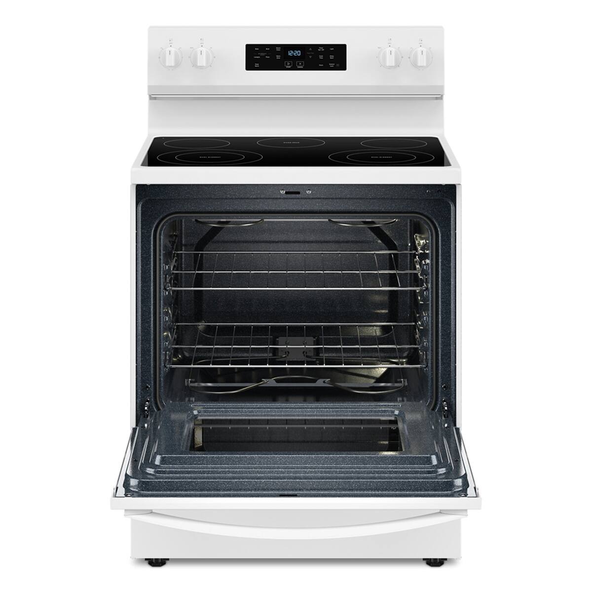 Angle. Whirlpool - 5.3 Cu. Ft. Freestanding Electric Range with Cooktop Flexibility - White.