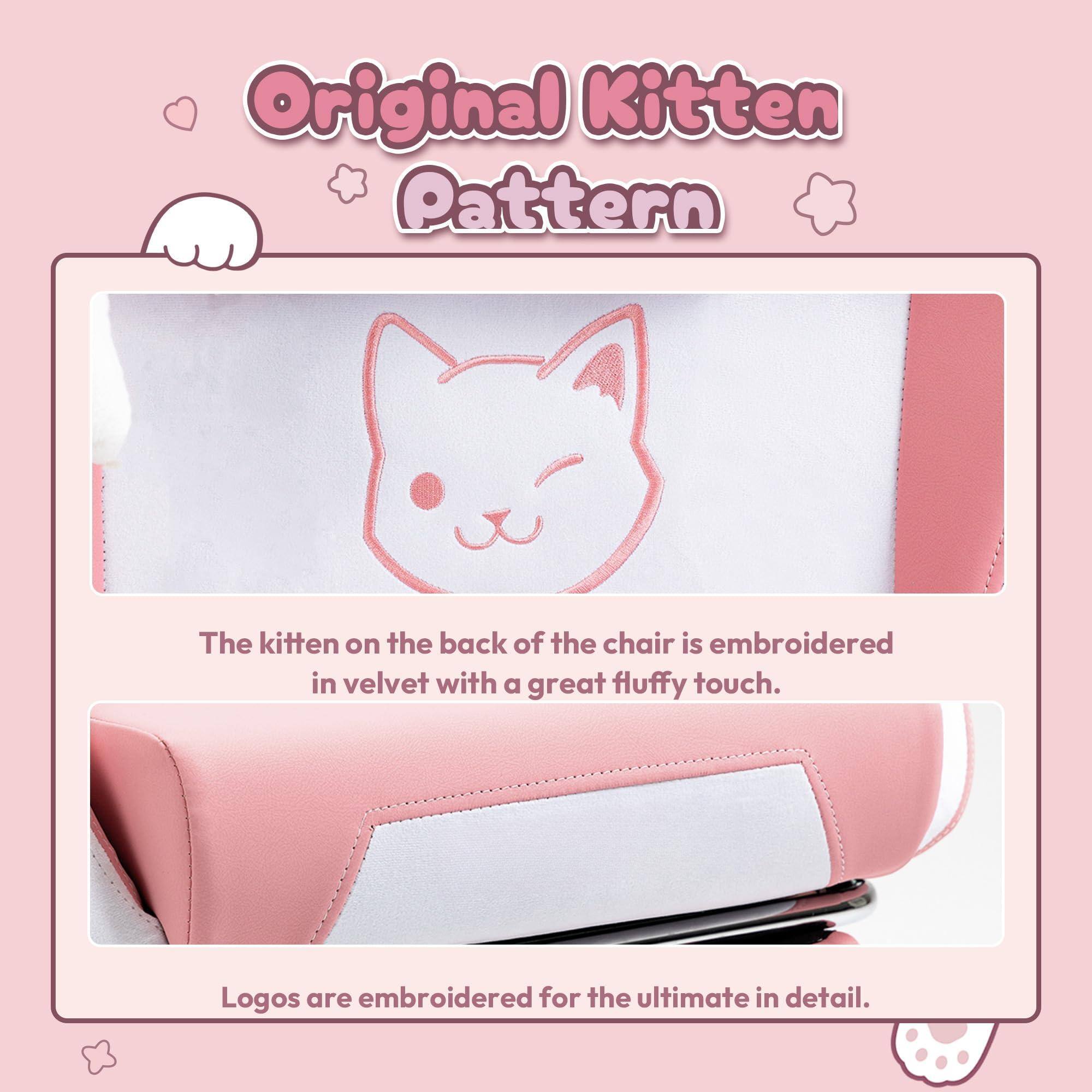 Original Kitten Pattern

The kitten on the back of the chair is embroidered in velvet with a great fluffy touch.

Logos are embroidered for the ultimate in detail.