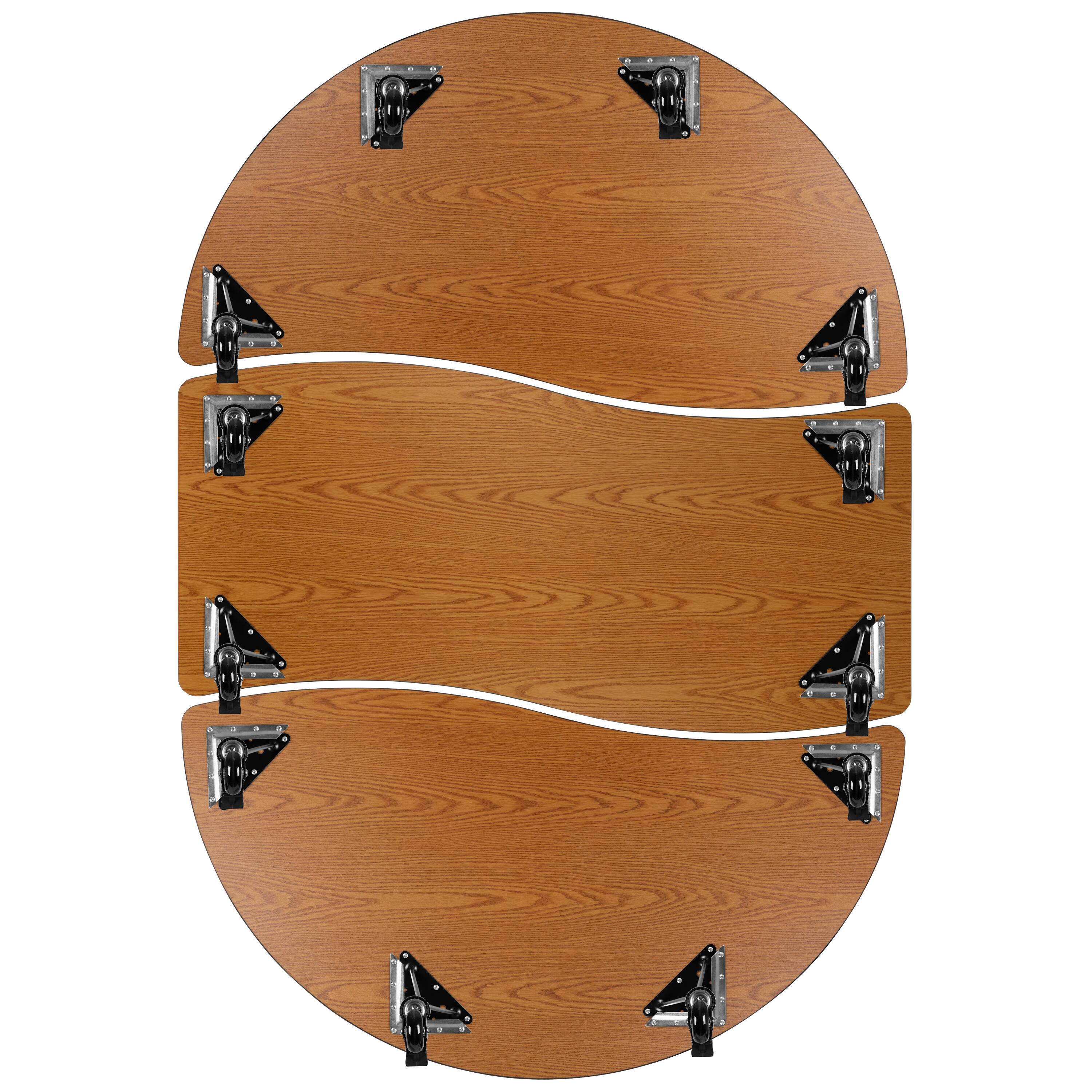 Alt View 8. Emma + Oliver - 3 Mobile Piece 86" Oval Wave Collaborative Grey Adjustable Activity Table Set - Grey.