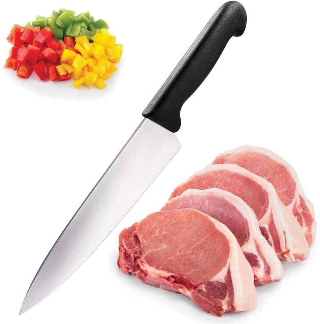 Alt View 4. Home It - Chef Knife 8 Inch – Professional Kitchen Knife High Carbon Stainless Steel, Sharp Cutting Knife with Ergonomic Handle - Silver.