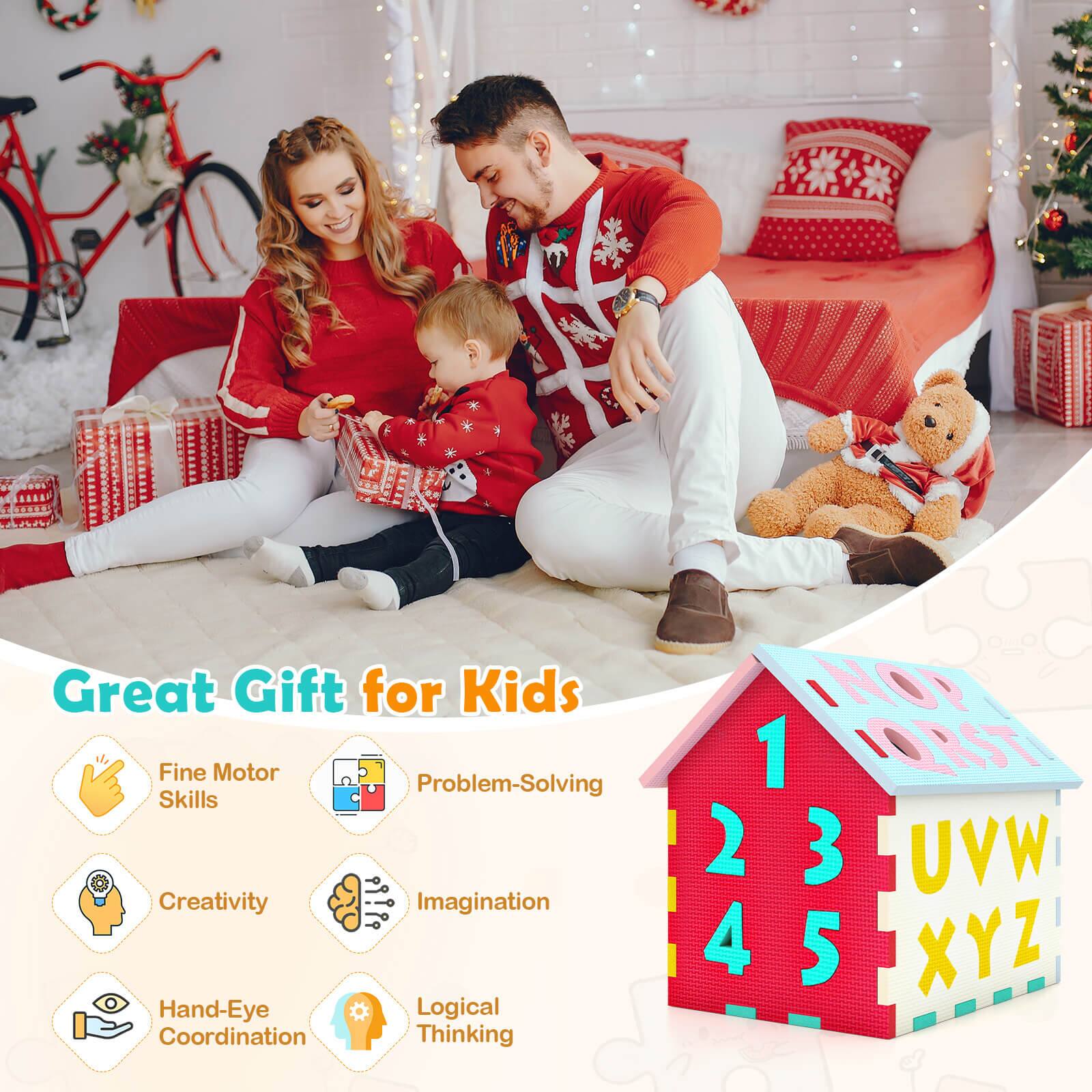 Great Gift for Kids  
Fine Motor Problem-Solving Skills Creativity Imagination Hand-Eye Logical Coordination Thinking  
NOP 1 RST 2 3 UVW 4 5 XYZ