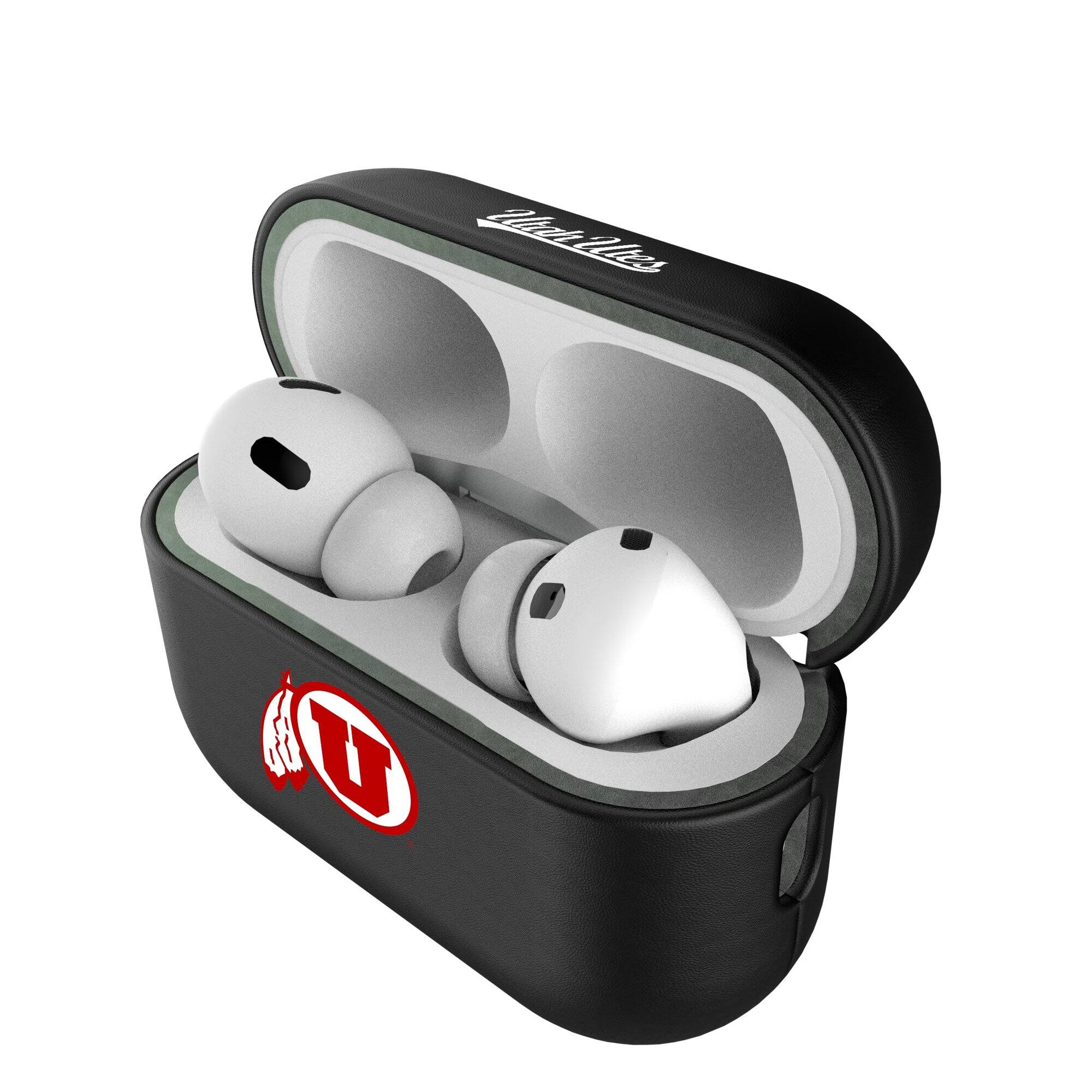 Alt View 3. Keyscaper - Utah Utes Utah Utes Insignia 2nd Gen AirPods Pro Case Cover - Black.
