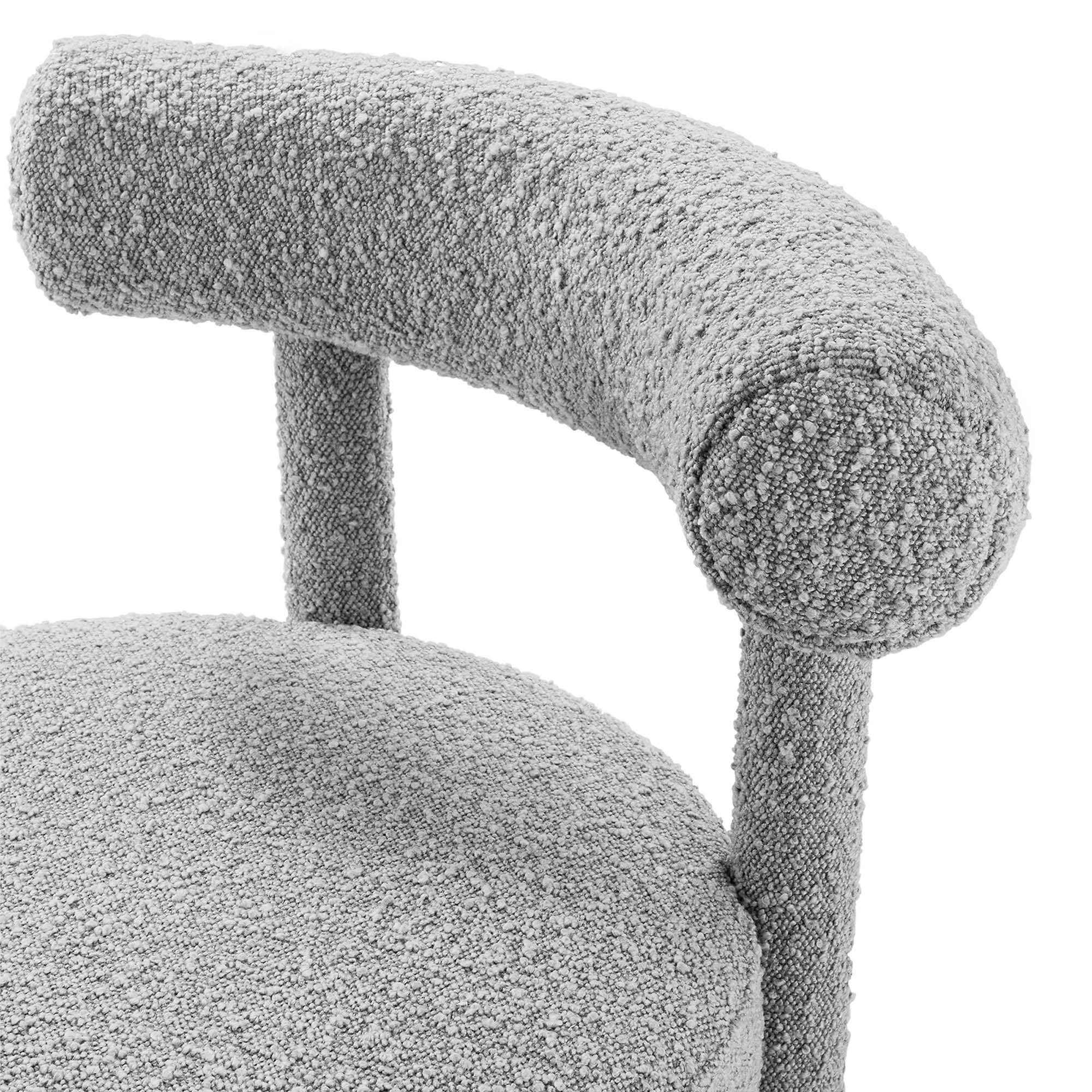 Alt View 5. Modway - Toulouse Boucle Fabric Dining Chair by Modway - Light Gray.