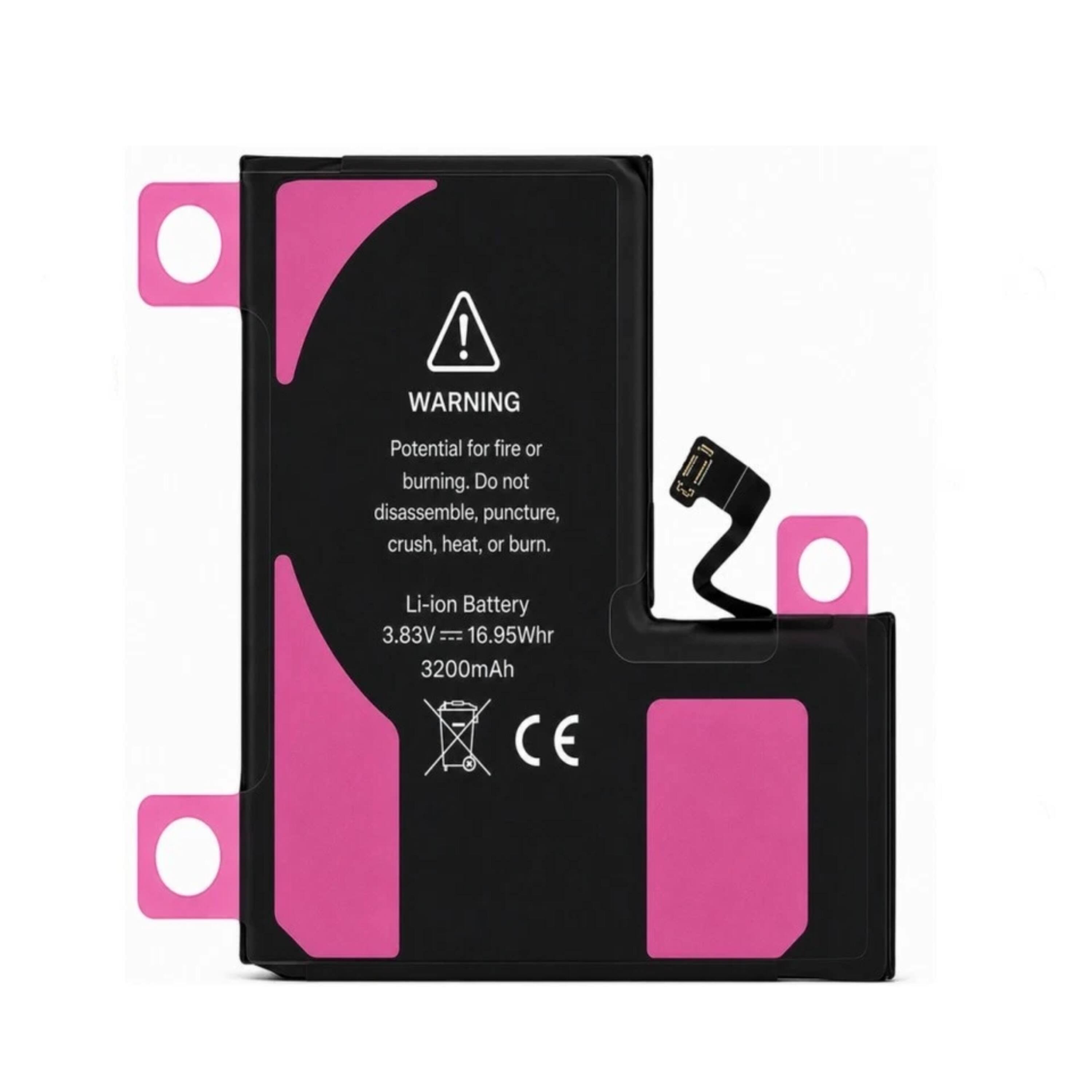 ! WARNING Potential for fire or burning. Do not disassemble, puncture, crush, heat, or burn. Li-ion Battery 3.83V 16.95Whr 3200mAh CE