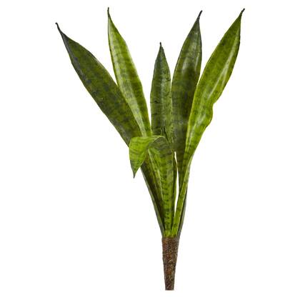 Front. BreeBe - 20" Sansevieria Artificial Plant (Set of 6) - Green.
