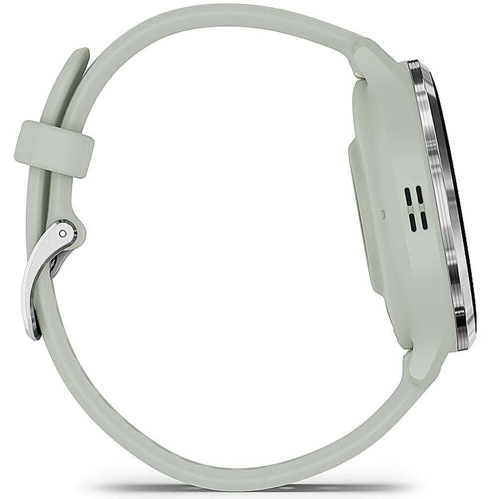 Alt View 2. Garmin - Venu 3S Fitness GPS Smartwatch 41 mm + Charging Stand & Extra Bands Bundle - Silver S/S Bezel | Sage Gray Case & Silicone Band.