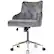 Front. Costway - Velvet Swivel Office Chair with Nailed Trim - Gray.